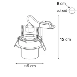 QAZQA Smarte Einbaustrahlers|Smarte Spots*Smart Einbaustrahler weiß neigbar inkl. WiFi GU10 - Installa