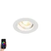 QAZQA Smarte Einbaustrahlers|Smarte Spots*Smart Einbaustrahler weiß rund neigbar inkl. Wifi GU10 - Chuck
