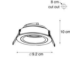 QAZQA Smarte Einbaustrahlers|Smarte Spots*Smart Einbaustrahler weiß rund neigbar inkl. Wifi GU10 - Chuck