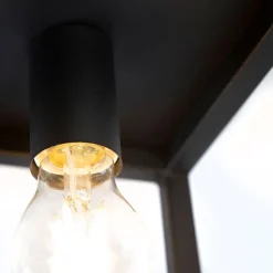 QAZQA Smarte Deckenleuchten|Deckenleuchten*Smart Industrie Deckenleuchte schwarz inkl. WiFi A60 - Käfig 1