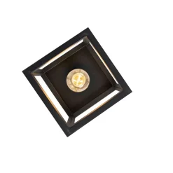 QAZQA Smarte Deckenleuchten|Deckenleuchten*Smart Industrie Deckenleuchte schwarz inkl. WiFi A60 - Käfig 1