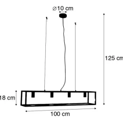 QAZQA Smarte Pendelleuchten|Pendelleuchten*Smart Industrie Hängelampe schwarz inkl. 4 WiFi A60 - Cage 4