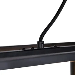 QAZQA Smarte Pendelleuchten|Pendelleuchten*Smart Industrie Hängelampe schwarz inkl. 4 WiFi A60 - Cage 4