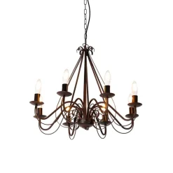 QAZQA Smarte Pendelleuchten|Led-Kronleuchter*Smart Kronleuchter Rostbraun 8 Lichter inkl. Wifi B35 - Giuseppe