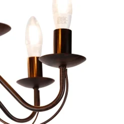 QAZQA Smarte Pendelleuchten|Led-Kronleuchter*Smart Kronleuchter Rostbraun 8 Lichter inkl. Wifi B35 - Giuseppe