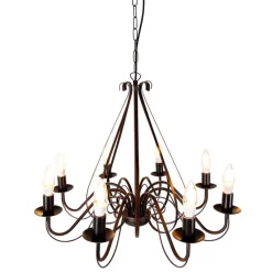 QAZQA Smarte Pendelleuchten|Led-Kronleuchter*Smart Kronleuchter Rostbraun 8 Lichter inkl. Wifi B35 - Giuseppe