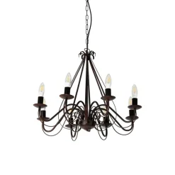 QAZQA Smarte Pendelleuchten|Led-Kronleuchter*Smart Kronleuchter Rostbraun 8 Lichter inkl. Wifi B35 - Giuseppe