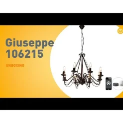 QAZQA Smarte Pendelleuchten|Led-Kronleuchter*Smart Kronleuchter Rostbraun 8 Lichter inkl. Wifi B35 - Giuseppe