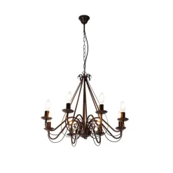 QAZQA Smarte Pendelleuchten|Led-Kronleuchter*Smart Kronleuchter Rostbraun 8 Lichter inkl. Wifi B35 - Giuseppe