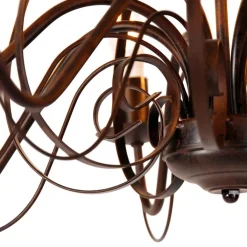 QAZQA Smarte Pendelleuchten|Led-Kronleuchter*Smart Kronleuchter Rostbraun 8 Lichter inkl. Wifi B35 - Giuseppe