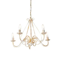 QAZQA Smarte Pendelleuchten|Led-Kronleuchter*Smart Kronleuchter weiß 5 Lichter inkl. Wifi B35 - Giuseppe