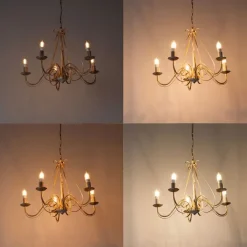 QAZQA Smarte Pendelleuchten|Led-Kronleuchter*Smart Kronleuchter weiß 5 Lichter inkl. Wifi B35 - Giuseppe