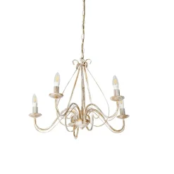 QAZQA Smarte Pendelleuchten|Led-Kronleuchter*Smart Kronleuchter weiß 5 Lichter inkl. Wifi B35 - Giuseppe