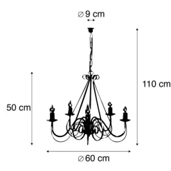 QAZQA Smarte Pendelleuchten|Led-Kronleuchter*Smart Kronleuchter weiß 5 Lichter inkl. Wifi B35 - Giuseppe