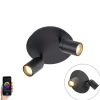 QAZQA Gartenbeleuchtung|Badezimmerlampen*Smart Modern spot schwarz inkl. GU10 2-flammig IP44 - Ducha