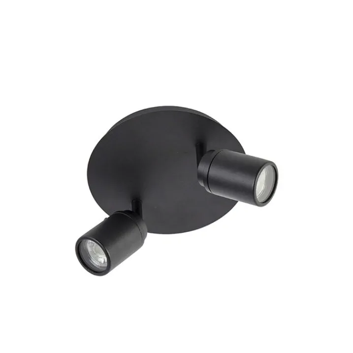 QAZQA Gartenbeleuchtung|Badezimmerlampen*Smart Modern spot schwarz inkl. GU10 2-flammig IP44 - Ducha