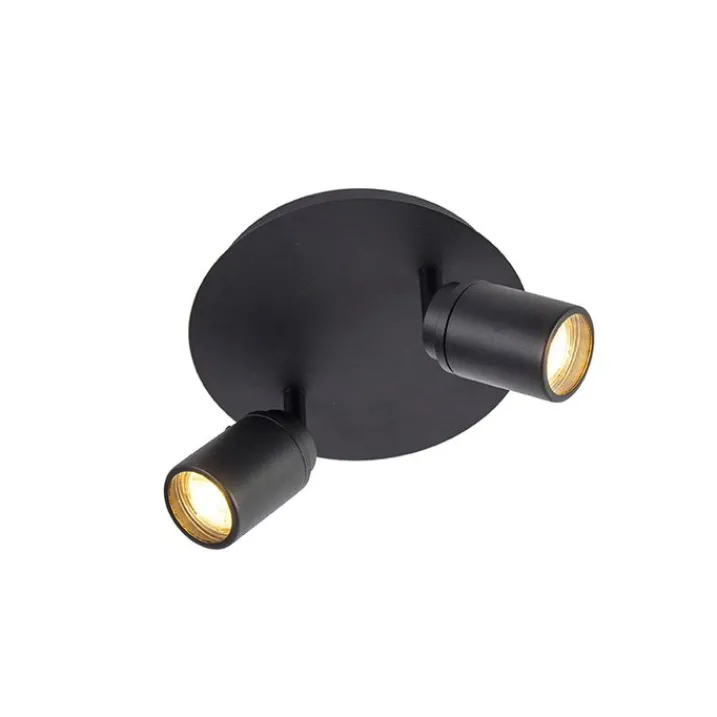 QAZQA Gartenbeleuchtung|Badezimmerlampen*Smart Modern spot schwarz inkl. GU10 2-flammig IP44 - Ducha