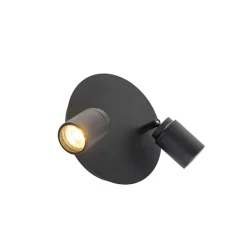 QAZQA Gartenbeleuchtung|Badezimmerlampen*Smart Modern spot schwarz inkl. GU10 2-flammig IP44 - Ducha
