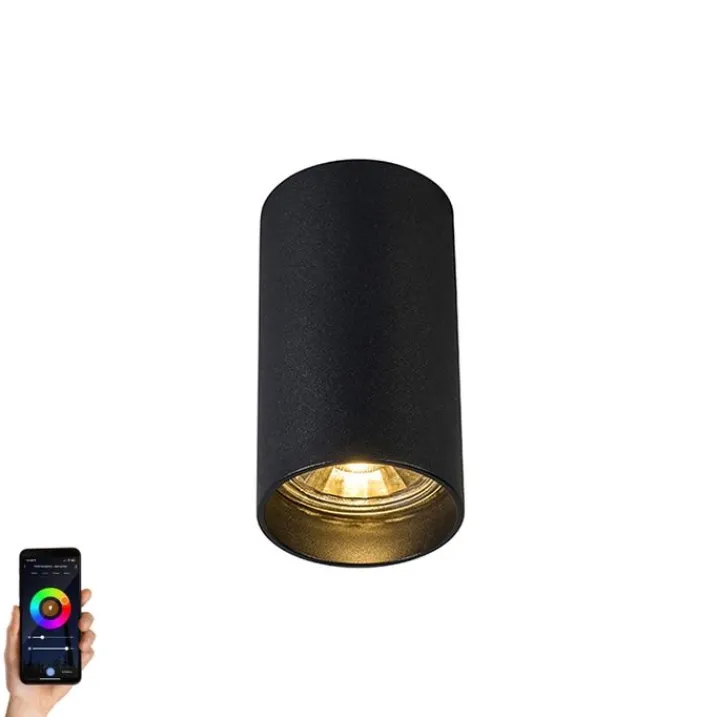 QAZQA Smarte Spots|Smarte Deckenleuchten*Smart moderner Spot schwarz inkl. WiFi GU10 - Tuba 1