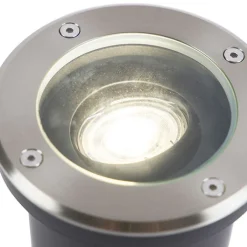 QAZQA Gartenbeleuchtung|Bodenstrahler Außen*Smart Outdoor Spot Spot Edelstahl inkl. WiFi GU10 IP65 - Delux