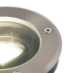 QAZQA Gartenbeleuchtung|Bodenstrahler Außen*Smart Outdoor Spot Spot Edelstahl inkl. WiFi GU10 IP65 - Delux