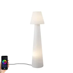 QAZQA Gartenbeleuchtung|Smarte Außenbeleuchtung*Smart Outdoor Stehleuchte weiß inkl. LED A60 IP44 - Katrijn