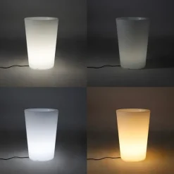 QAZQA Gartenbeleuchtung|Smarte Außenbeleuchtung*Smart Outdoor Stehleuchte Pflanztopf Weiß IP65 inkl. LED Wifi A60 - Verano