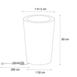 QAZQA Gartenbeleuchtung|Smarte Außenbeleuchtung*Smart Outdoor Stehleuchte Pflanztopf Weiß IP65 inkl. LED Wifi A60 - Verano