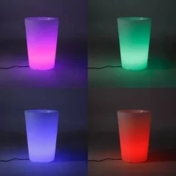 QAZQA Gartenbeleuchtung|Smarte Außenbeleuchtung*Smart Outdoor Stehleuchte Pflanztopf Weiß IP65 inkl. LED Wifi A60 - Verano