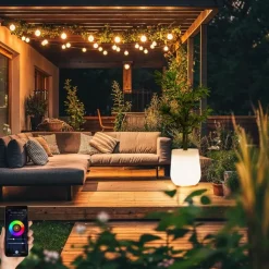 QAZQA Gartenbeleuchtung|Smarte Außenbeleuchtung*Smart Outdoor Stehleuchte Blumentopf weiß IP44 inkl. Wifi A60 - Flowerpot