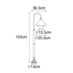 QAZQA Smarte Außenbeleuchtung|Laternen Außen*Smart Outdoor-Laterne Antikgold 125 cm IP44 inkl. WiFi A60 - Daphne
