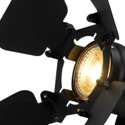 QAZQA Smarte Spots|Deckenstrahler*Smart Rail System Schwarz 3 Lichter inkl. Wifi GU10 - Movie