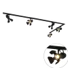 QAZQA Smarte Spots|Deckenstrahler*Smart Rail System Schwarz 5 Lichter inkl. Wifi GU10 - Movie
