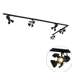 QAZQA Smarte Spots|Deckenstrahler*Smart Rail System Schwarz 5 Lichter inkl. Wifi GU10 - Movie
