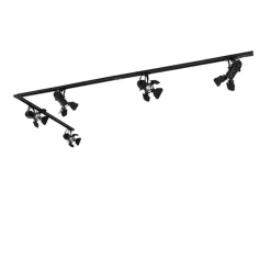 QAZQA Smarte Spots|Deckenstrahler*Smart Rail System Schwarz 5 Lichter inkl. Wifi GU10 - Movie