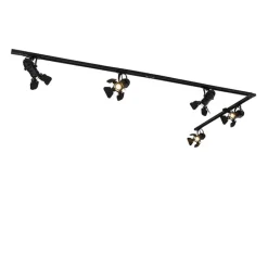QAZQA Smarte Spots|Deckenstrahler*Smart Rail System Schwarz 5 Lichter inkl. Wifi GU10 - Movie