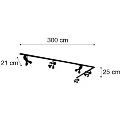 QAZQA Smarte Spots|Deckenstrahler*Smart Rail System Schwarz 5 Lichter inkl. Wifi GU10 - Movie