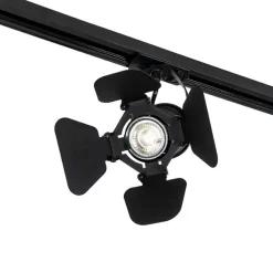 QAZQA Smarte Spots|Deckenstrahler*Smart Rail System Schwarz 5 Lichter inkl. Wifi GU10 - Movie