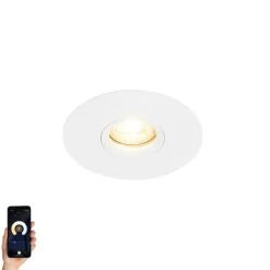 QAZQA Einbaustrahler|Wohnzimmerlampen*Smart Recessed Spotlight White Incl. Wifi GU10 50mm - Buco
