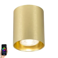 QAZQA Smarte Spots|Smarte Deckenleuchten*Smart Spot gold inkl. WiFi GU10 - Tubo