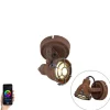 QAZQA Smarte Spots|Smarte Deckenleuchten*Smart Spot rostbraun inkl. WiFi GU10 - Sorra