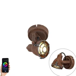 QAZQA Smarte Spots|Smarte Deckenleuchten*Smart Spot rostbraun inkl. WiFi GU10 - Sorra