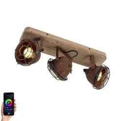 QAZQA Smarte Spots|Smarte Deckenleuchten*Smart Spot rostbraun kippbar inkl. 3 WiFi GU10 - Gina