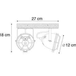 QAZQA Smarte Spots|Smarte Deckenleuchten*Smart Spot Rostbraun mit Holz inkl. 2 WiFi GU10 - Gina