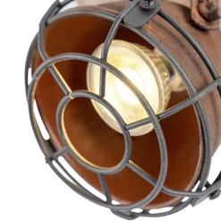 QAZQA Smarte Spots|Smarte Deckenleuchten*Smart Spot Rostbraun mit Holz inkl. 2 WiFi GU10 - Gina