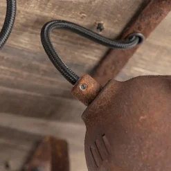 QAZQA Schlafzimmerlampen|Küchenlampen*Smart Spot Rostbraun mit Holz inkl. 4 WiFi GU10 - Gina