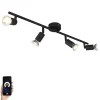 QAZQA Smarte Spots|Smarte Deckenleuchten*Smart Spot schwarz inkl. WiFi GU10 4-flammig neigbar - Jeany