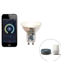 QAZQA Smarte Spots|Smarte Deckenleuchten*Smart Spot schwarz inkl. WiFi GU10 4-flammig neigbar - Jeany