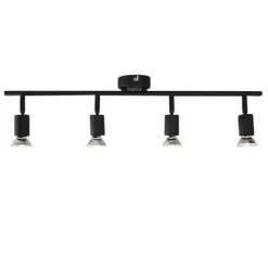 QAZQA Smarte Spots|Smarte Deckenleuchten*Smart Spot schwarz inkl. WiFi GU10 4-flammig neigbar - Jeany