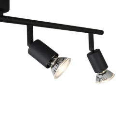 QAZQA Smarte Spots|Smarte Deckenleuchten*Smart Spot schwarz inkl. WiFi GU10 4-flammig neigbar - Jeany